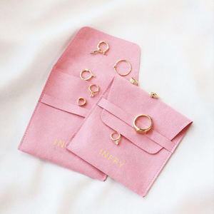 Pochette et boîte à bijoux en microfibre INFFY avec logo personnalisé, 13*20cm, emballage de luxe anti-poussière pour le rangement des bijoux - Product Image 4