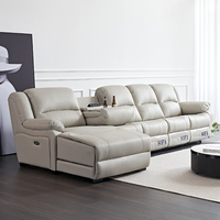 Canapé inclinable en cuir synthétique moderne en forme de L, multifonctionnel, pour home cinéma, salon, cabine électrique spatiale
