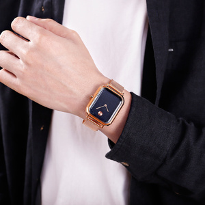 Reloj cronógrafo cuadrado para hombre, reloj de pulsera de lujo de acero inoxidable, esfera negra con fecha, reloj de cuarzo resistente al agua 30M - Product Image 2