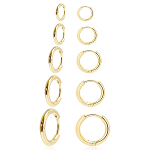 Pendientes de Aro Pequeños de Acero Inoxidable con Baño de Oro de 18K para Mujer, Joyería de Moda Personalizada, Sin Deslustre, Venta al por Mayor - Product Image 5
