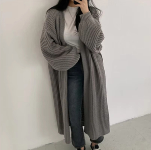 <span class=keywords><strong>Cardigan</strong></span> Oversize da Donna in Stile Coreano, Maglione Lavorato a Maglia Spessa Plus Size - Product Image 2
