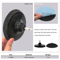 Plaque de support électrique noire de 5 pouces sans tige pour ponçage, avec filetage M10 et fixation auto-agrippante, pour le polissage et la restauration de meubles en bois