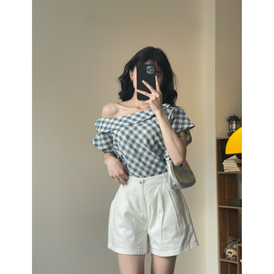 Shorts de sport pour femmes de bonne qualité, brodés, séchage rapide, haute respirabilité, 100% coton, fermeture à boutons, été, service ODM - Product Image 3