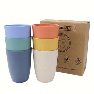 Ensemble de vaisselle réutilisable en plastique de qualité alimentaire supérieure, avec tasse en paille de blé - Product Image 1