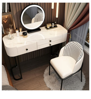 Table de maquillage moderne et minimaliste pour chambre à coucher, miroir en verre trempé, multifonctionnelle, en bois de rose massif, avec plateau en granit