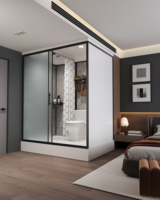 Cabine de douche intégrée anti-corrosion de qualité industrielle pour hôpital, style moderne - Paroi de douche professionnelle