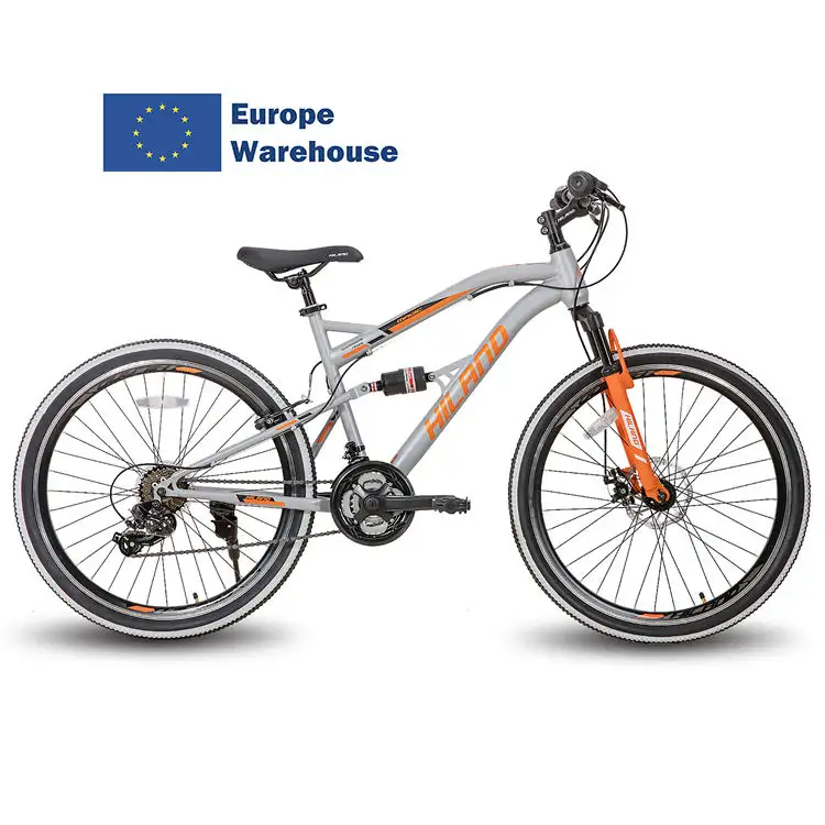 JOYKIE-Vélo tout-terrain 26 pouces à suspension intégrale 21 vitesses, vélo bon marché de bonne qualité, fabriqué en usine en Chine, OEM, entrepôt européen