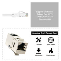 Connecteur 180 degrés CAT6 Keystone Jack modulaire RJ45 modulaire 8P8C STP FTP femelle à femelle coupleur en ligne