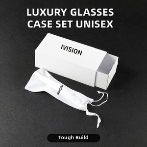 <span class=keywords><strong>Ivision</strong></span> <span class=keywords><strong>Ivision</strong></span>-case530 E88 Herren- und Damen-Sonnenbrillen-Brillenbox-Set, modisch, tragbar, einfarbig, Nylonmaterial, halbhart - Product Image 2