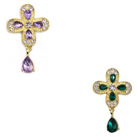 Nouveau trèfle bijoux à bricoler soi-même accessoires goutte d'eau pendentif alliage verre pierres précieuses incrusté diamants croix cheveux vêtements accessoires