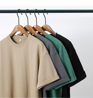 T-shirt en coton épais de haute qualité, Logo personnalisé, décontracté, à manches courtes, surdimensionné, pour hommes, Streetwear