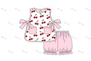 Boutique Baby Mädchen Sommer-Overall mit Blumenmuster Kleinkind Mädchen Rüschen-Romper Passendes Set mit Seitenschleife Schürze und Bloomer 2026 - Product Image 5
