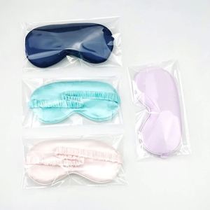 Masque de sommeil en satin Ys866 personnalisé en gros avec étiquette privée, masque pour les yeux en soie réglable, motif cadeau événementiel - Product Image 3