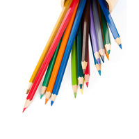 Ensemble de crayons de couleur à base d'huile pour étudiants, 12/18/24/36 couleurs, non solubles, origine Chine ; dans un boîtier en forme de seau