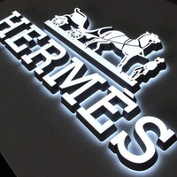 Lettres de signalisation rétroéclairées en acier inoxydable, enseignes publicitaires 3D en métal à éclairage arrière, logo mural d'entreprise, signalétique, personnalisation de projets en gros