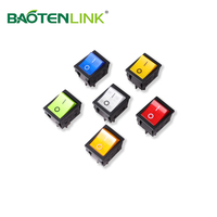 Interruptor Basculante Doble Iluminado KH02 KCD2 de 16A 250VAC -25~+125, 4 Pines, Luz Roja, ON-OFF-ON, Material PA66/PC de Alta Resistencia, CE