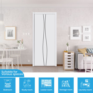 B1052 Porta per Camera da Letto in Legno Massello di Quercia e Noce, Design Classico Europeo Vittoriano, per Hotel, Soggiorno e Villa con Isolamento Acustico - Product Image 5