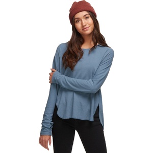 Wholesale T-Shirts Basic loose rib <b>top</b> women long sleeve ribbed <b>Top</b> - Product Image 5