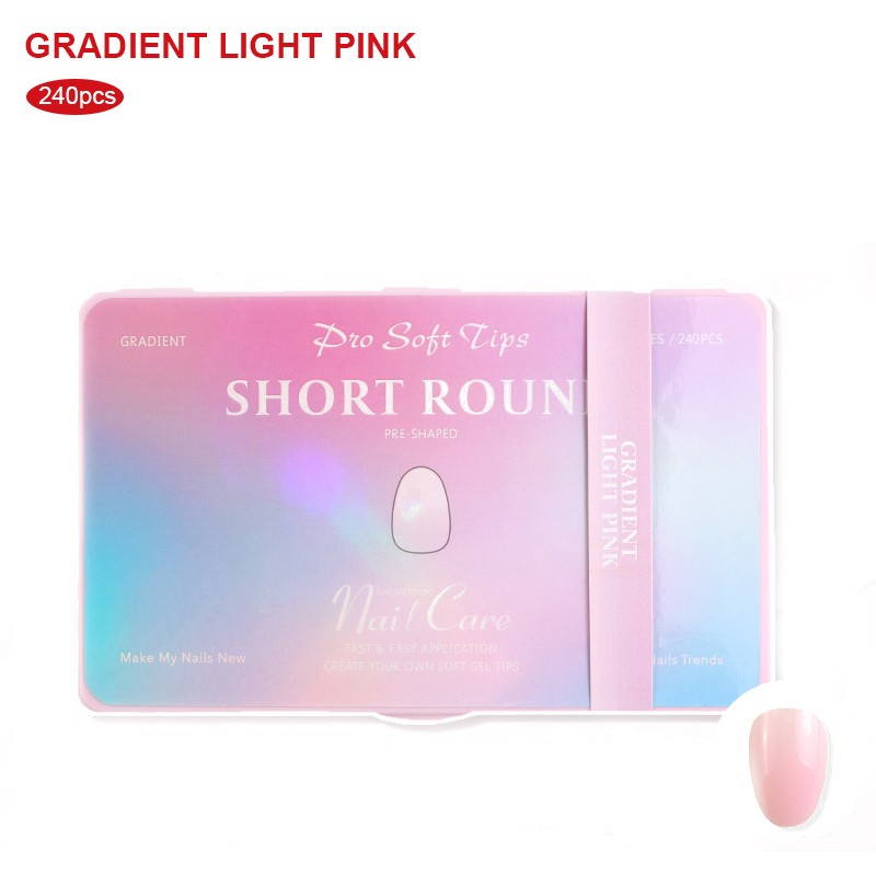 Rosa claro degradado redondo corto