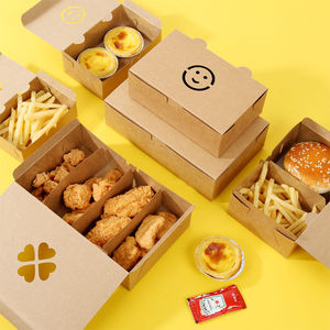 Caja de Papel Kraft para Comida para Llevar, Personalizada, de Calidad Alimentaria, para Hot Dogs Coreanos, Hamburguesas Francesas, Comida Rápida, Pollo Frito - Product Image 1