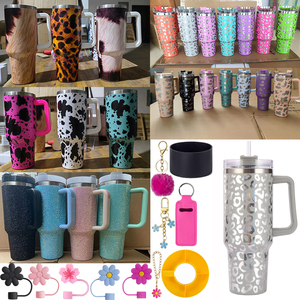 Commercio all'ingrosso di alta qualità affidabile pieno certificato e ad alta efficienza in acciaio inox viaggio tazza 40oz Tumbler con manico leopardo - Product Image 1