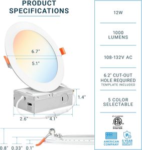 Lámpara LED Comercial Empotrada en el Techo, Iluminación Interior sin Marco, Alimentación por CA, Regulable, Aluminio Negro, Blanco Neutro 4100K - Product Image 5
