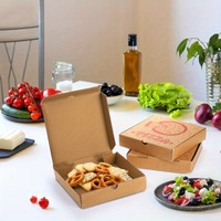 Boîte à pizza personnalisée en papier kraft 7/8/10/12 pouces, emballage alimentaire en carton ondulé biodégradable pour la livraison, avec logo, pour chewing-gum et sushis