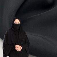 Tissu crêpe noir mousseline textile Dubaï Abaya 2025 Tissu de luxe Nida Tissus noirs