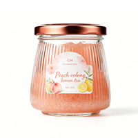 Conteneur de stockage pour desserts, 200 ml, bocaux en verre coniques à nervures verticales, avec couvercles à vis en métal rouge