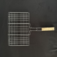 Grille de barbecue en acier inoxydable sur mesure - Grille de cuisson en métal robuste avec poignée pour rôtir la viande, panier de barbecue