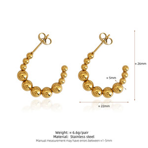 Pendientes Clásicos de Acero Inoxidable Resistentes al Agua, Chapados en Oro de 14k y 18k, Joyería de Moda para Mujer, Pendientes de Perlas para Mujer - Product Image 6