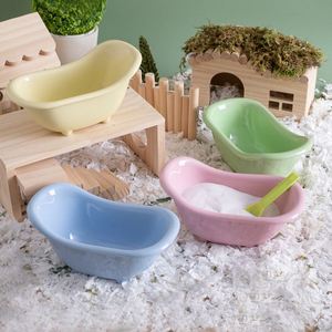 Bac de toilette pour hamster, anti-morsure, rond, double usage, anti-éclaboussures d'urine, pour hamsters dorés - Product Image 1
