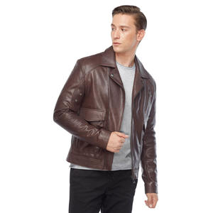 Vestes en cuir décontractées pour hommes, design haut de gamme 2025, qualité personnalisée, peau de mouton fine, col montant, nouveau style - Product Image 5