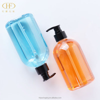 Bouteilles de savon pour les mains, de shampoing et de lotion en plastique transparent PET personnalisées de 300/500 ml avec pompe