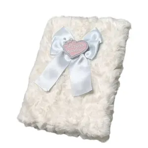 New Design White Plush Book A5 Size Custom Logo White Inner Paper Notebook High Quality Plush Collect Book For Girls