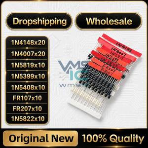 100pcs Rectifier <strong>Diode</strong> Assorted Kit 8 Types DIY Electronic Components 1N4148 <strong>1N4007</strong> FR107 FR207 1N5819 1N5399 1N5408 1N5822 - Product Image 1