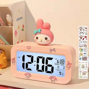 Lớn tai chó Máy tính để bàn học sinh trẻ em nhỏ chuyên dụng thức dậy tạo tác đồng hồ báo thức điện tử thông minh - Product Image 4