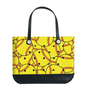 Sac de plage en EVA personnalisé avec impression de motifs, logo personnalisé et breloques bouton DIY, grand sac de voyage imperméable en caoutchouc pour la piscine, 1150g - Product Image 1