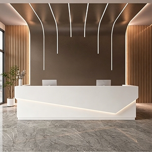 CR177 Milk Tea Shop Bar Table Commercial Cashier Counter MDF Custom Size Modern Beauty Salon Reception Desk Small Store Cabinet - Product Image 1