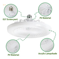 Kipas langit-langit Inverter Remote Control cerdas, kipas angin putih kamar tidur murah dengan pengaturan waktu lampu 3d warna