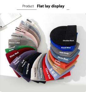 Bonnet en <span class=keywords><strong>laine</strong></span> 100% tricoté à la main, chaud et ample, pour hommes et femmes, grande taille de tête, affaires et voyages - Product Image 1