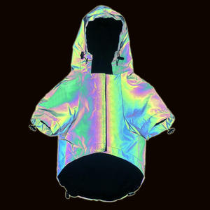 Produttore vendita diretta ad alta visibilità piccolo cucciolo di cane moda iridescente colore luce riflettente giacca abbigliamento abbigliamento - Product Image 1