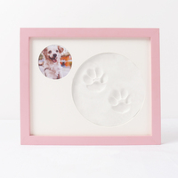 Cadre photo carré personnalisé en pin de Nouvelle-Zélande, imperméable, avec logo, pour empreintes de pattes de chien et d'animaux de compagnie, souvenirs commémoratifs DIY