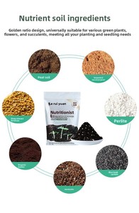 E79 Substrat de culture biologique naturel enrichi en nutriments avec tourbe pour plantes succulentes, fleurs, semis et légumes en pot - Product Image 4