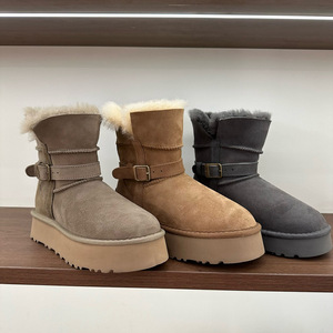 2026 New Design High Quality Women's Classic Snow Winter <strong>Boots</strong> Casual Indoor Outdoor Satin and Suede <strong>Uggs</strong> with Fur Insole - Product Image 2