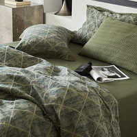 Ensemble de literie rétro européen à double couche avec jacquard tissé de couleur haut de gamme Ensemble de 4 pièces draps et housses de couette en pur coton