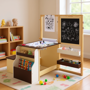 Ensemble table et banc en bois pour enfants, mobilier pour enfants, marron, durable, design scandinave - Product Image 2