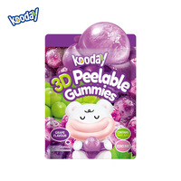 3D Peelable Gummies Natuurlijke Fruit Smaak Perzik Groene Druif Lychee Mango Druif Kauwbaar Elastisch Zacht Snoep Zoet Sappig Casual Snack