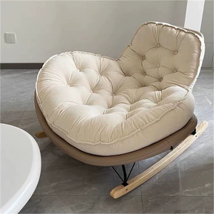 Recliner Comfortable Thickened <b>Wood</b> Penguin <b>Rocking</b> <b>Chair</b> Living Room Bedroom Balcony Home Leisure Lazy Sofa Style for Single - Product Image 1
