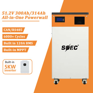 แบตเตอรี่ระบบโซลาร์เซลล์ 51.2V 300Ah กำลังไฟ 20-30KW พร้อมระบบจัดการแบตเตอรี่ในตัว 5KW BMS รองรับการสื่อสาร CAN สำหรับใช้งานแบบออฟกริดในบ้าน 6000 - Product Image 1